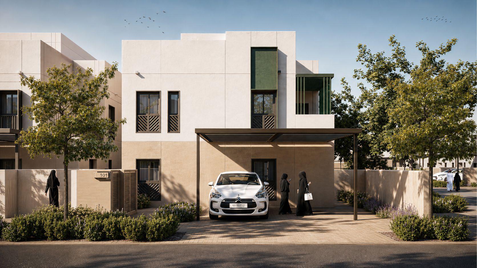 Completed precast villa at Al Arous single family villas development, Roshn